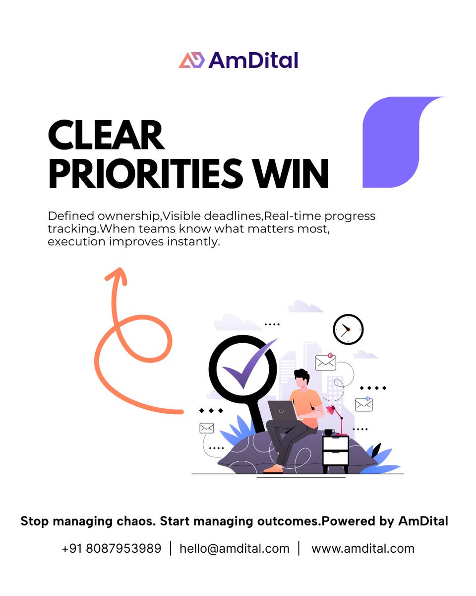 amdital's tweet photo. Task management isn’t about more lists.
It’s about clarity that moves teams forward.
Swipe to rethink work.

Get in Touch with Us
📞 Call: +91 8087953989
📩 Email: hello@amdital.com
🌐 https://t.co/fEiC7GApb5

#TaskManagement #TeamProductivity #AllInOnePlatform #AmDital https://t.co/qKji3tSFQJ