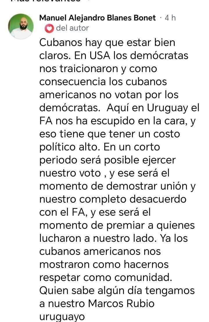 ro67530's tweet photo. Resulta que ahora en Uruguay alimentamos y le damos refugio a los #GusanosComierdaCubanos ,cuando los vamos a expulsar ?vamos a someternos a  USA #FachosCubanos es lo ultimo que nos podía pasar !! el @MPP609 los habrá traído para luego imponer otro #TrumpisaNationalDisgrace  ? https://t.co/385QE1aChk