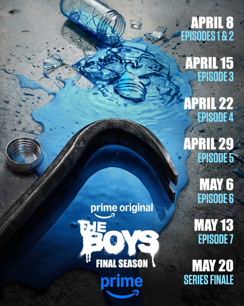 Stranger7696's tweet photo. #TheBoys has revealed its release schedule 

And it will run from April 8th to May 20

Let's see what the last season does https://t.co/xgGHhX8oER