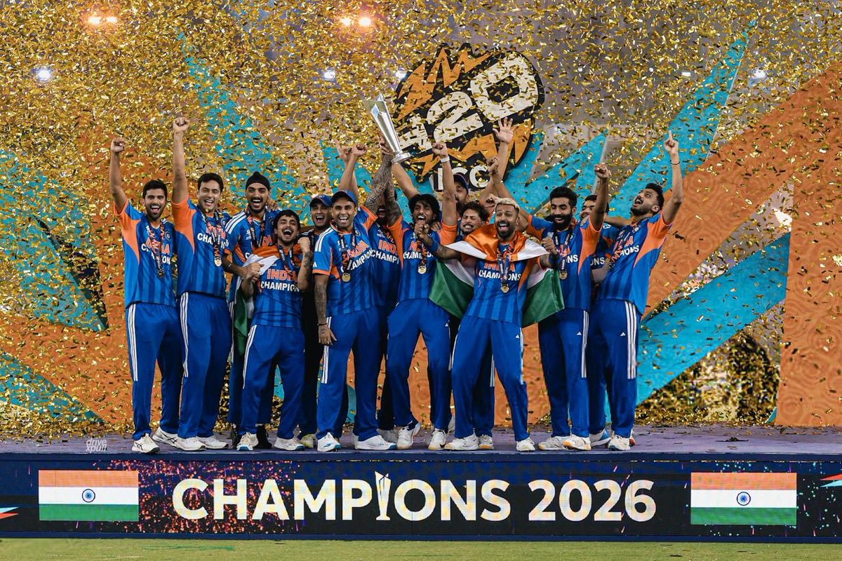 ikamalhaasan's tweet photo. Our Men in Blue, back-to-back ICC Men’s T20 World Cup champions! Men’s ICC Cricket World Cup runners-up. Women’s ICC Women’s Cricket World Cup champions. 

A testament to India’s deep domestic ecosystem, from the Ranji Trophy to the IPL. @BCCI

Imagine what India could achieve if every sport had such domestic ecosystem. The potential of India’s youth is limitless.

From gullies to grand stadiums, from childhood dreams to world champions - India rises. 🇮🇳

#TeamIndia #T20WorldCup #T20WorldChampions