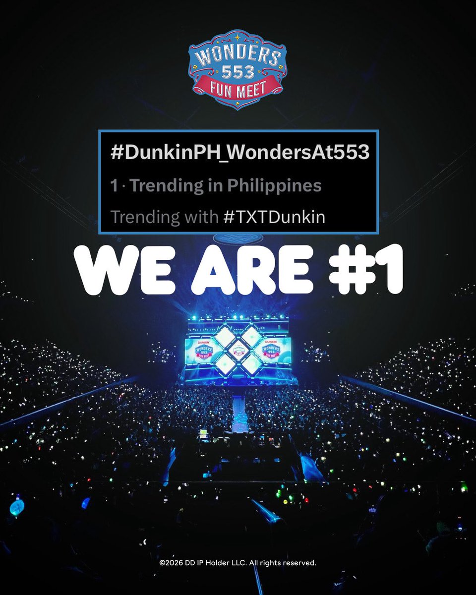 #1 Trending because of your love and support. MOAhal namin kayo! 💙  #DunkinPH_TXT #DunkinPH_WondersAt553 #TOMORROW_X_TOGETHER #TXT