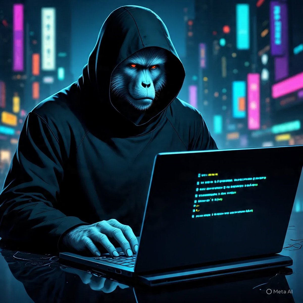 PhantoMask_PHSK's tweet photo. $PHSK “Neon screams BUY. The hooded ape keeps typing—filtering noise. PHSK: 1 % fee → literacy, weekly ‘Quiet Byte’ badge, holders who pick signals, not hype. Join the table that stays quiet.” https://t.co/ZSAfKOnGOM