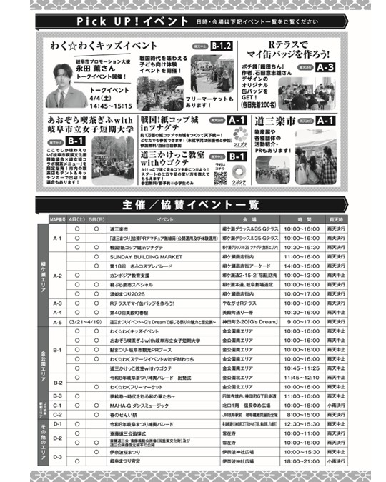 city_gifu's tweet photo. ／
4/4(土)・5(日)
岐阜まつり協賛 第54回＃道三まつり
イベント詳細決定🎉
＼

岐阜まつり神輿パレードや
わく☆わくキッズイベントなど
楽しいイベント盛りだくさん！

ご来場をお待ちしています✨

イベント詳細はこちら↓
https://t.co/G9hQzKOMOG

商工課 https://t.co/9DwhilvyN9