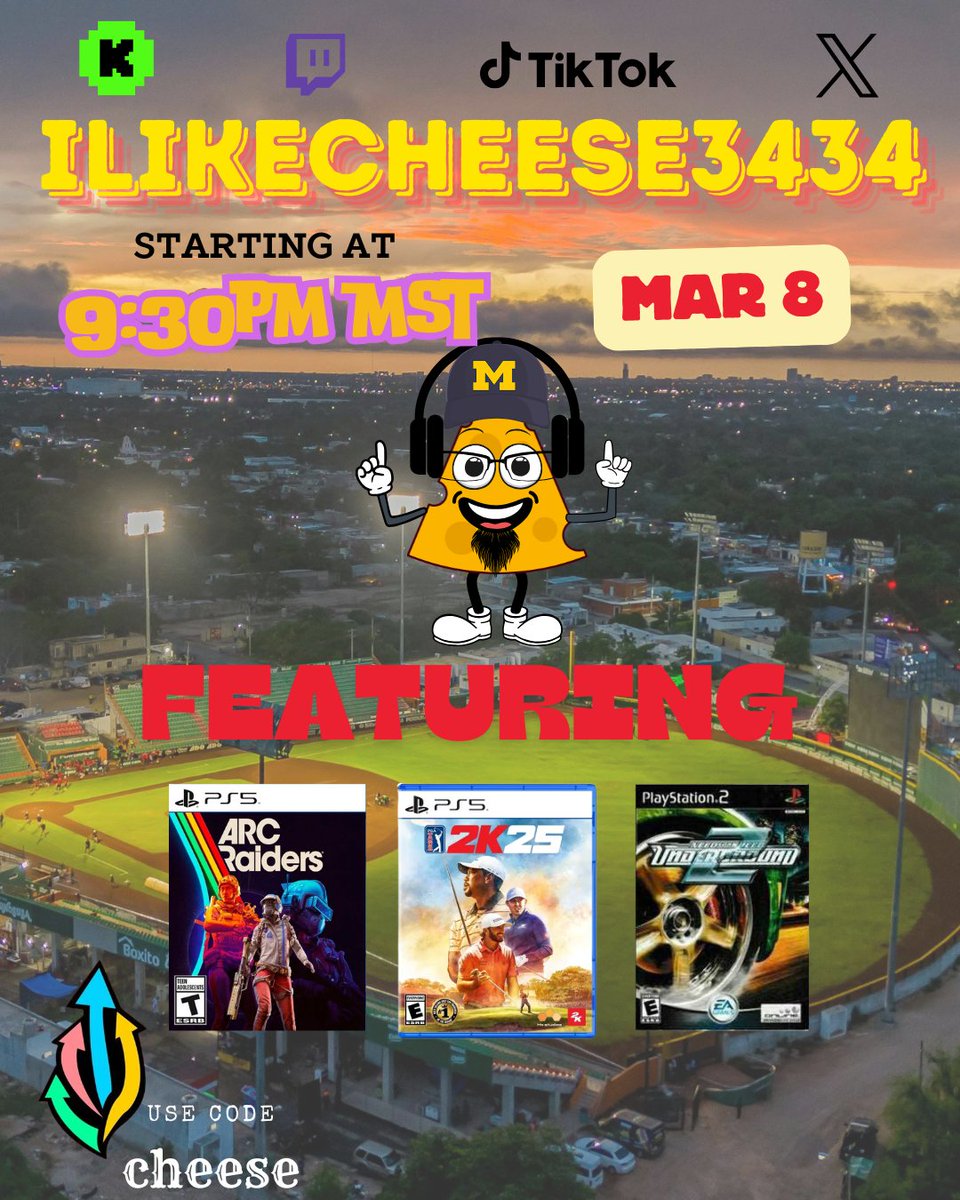 ilikecheese3434's tweet photo. Sunday Night w/cheese @GetWetSports @DrinkFreshenUp 3.8.26 #arcraiders #pgatour2k25 #underground2
https://t.co/S2evhTl4SK
https://t.co/0M4QIqPLDs
https://t.co/s7YlpaRcD2 https://t.co/LrVhrzHAjr