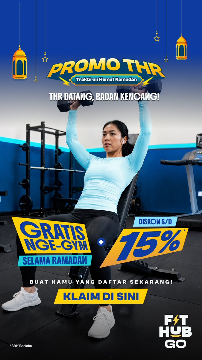 PROMO THR DI FIT HUB GO!!🥰🥰

GRATIS NGE-GYM SELAMA RAMADAN + DISC HINGGA 15%😍

PROMO TERBATAS! BURUAN KLAIM DISINI👇
fithub.id/free-trial/v3/…
