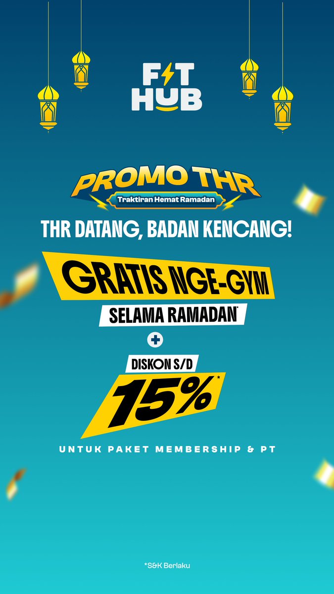 THR CAERRR!🥳

GRATIS NGE-GYM SELAMA BULAN RAMADAN + DISKON HINGGA 15%🤩

BURUAN KLAIM DISINI👇
fithub.id/free-trial/v3/…