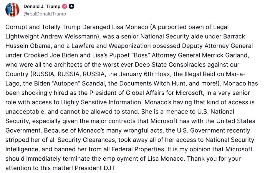 lilo623's tweet photo. @0hour1 September 26, 2025

@POTUS @realDonaldTrump 

#LisaMonaco https://t.co/iMYMGj9U2F