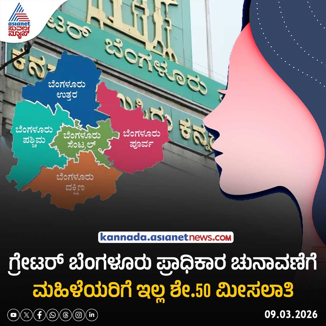 AsianetNewsSN's tweet photo. ಗ್ರೇಟರ್ ಬೆಂಗಳೂರು ಪ್ರಾಧಿಕಾರ ಚುನಾವಣೆಗೆ ಮಹಿಳೆಯರಿಗೆ ಇಲ್ಲ ಶೇ.50 ಮೀಸಲಾತಿ

Read more: https://t.co/ZGYtfJQC1X

#GreaterBengaluruAuthority #GBAElection #WomenReservation #50PercentReservation #KarnatakaPolitics #BengaluruNews https://t.co/VGC7wX1V6q