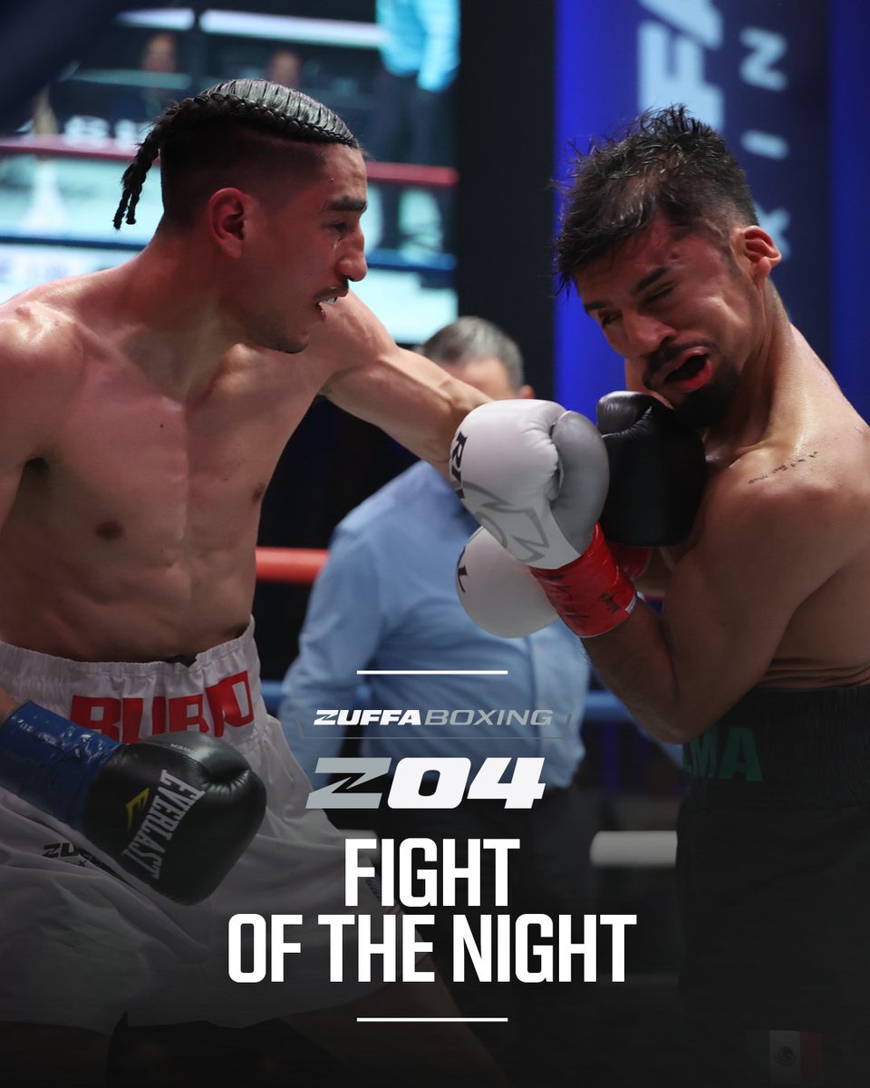 Zuffa_Boxing's tweet photo. FIGHT OF THE NIGHT‼️

Pablo Rubio Jr. and Adan Palma gave their ALL in the ring at Zuffa Boxing 04! https://t.co/m1aXncgsgO
