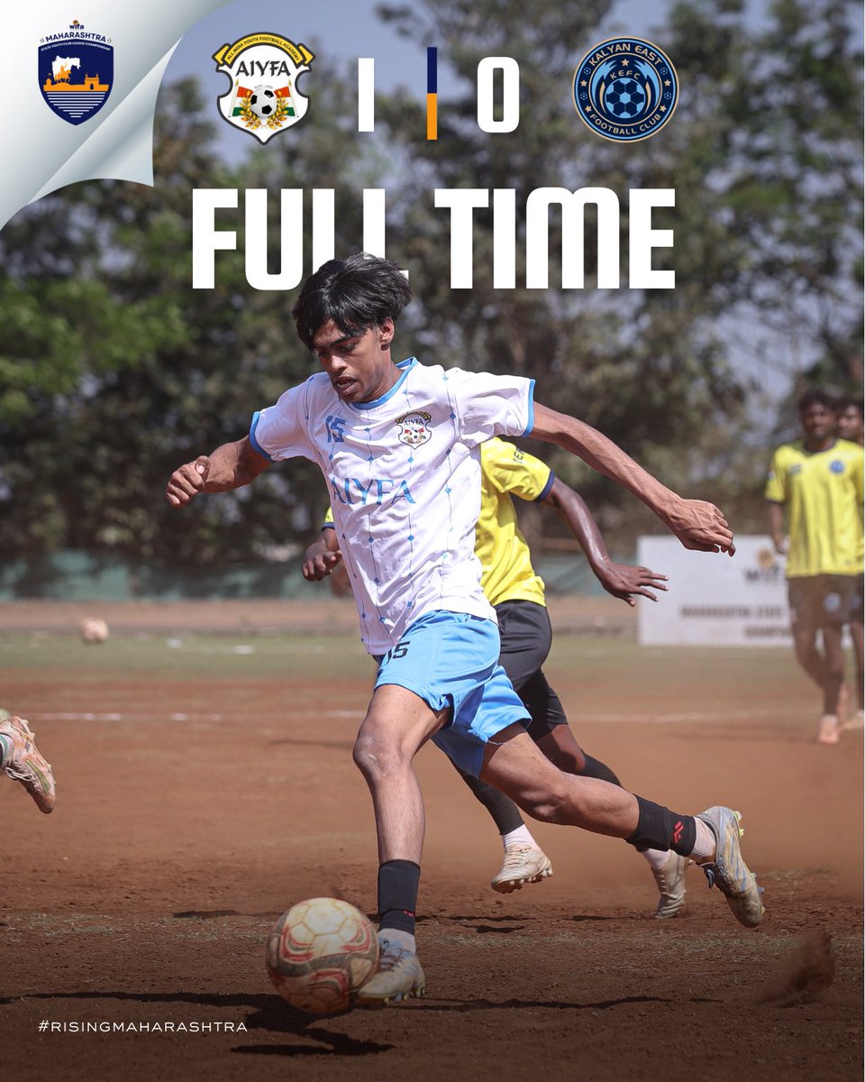 WIFAOfficial's tweet photo. WIFA Senior Men’s State League Championship
Full-time Score: AIYFA 1-0 Kalyan East FC
#MSYL #StateLeague #SubJuniorBoys #RisingMaharashtra https://t.co/h025RH8C9L