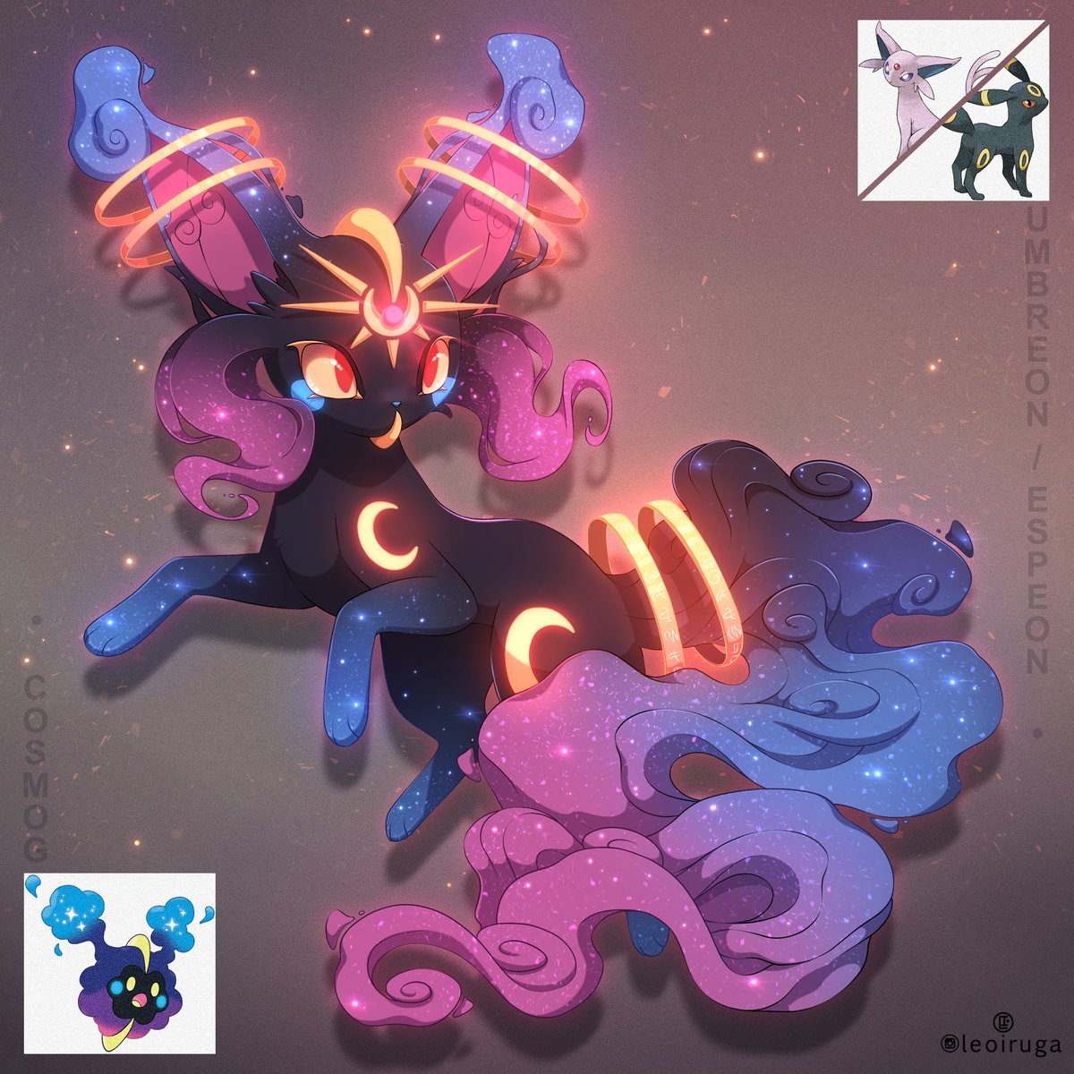 leoiruga's tweet photo. Espeon, Umbreon and Cosmog Fusion 🌌✨
(Commission) https://t.co/km516uMoDb