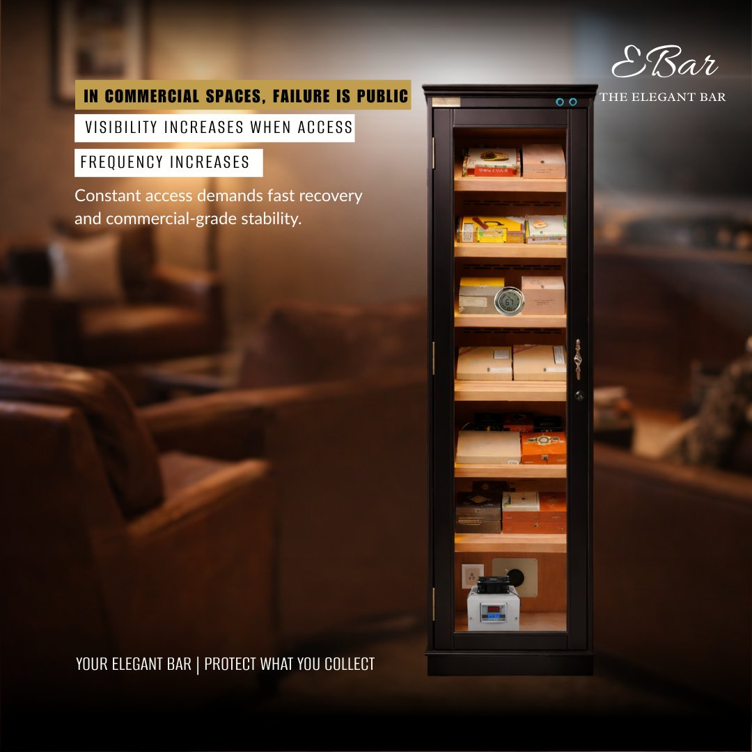 BarElegant's tweet photo. In hospitality settings, a cigar humidor is opened constantly.

Recovery speed and airflow balance matter.

Environmental stability protects reputation.
#YourElegantBar
#LuxuryInfrastructure
#HospitalityDesign
#HumidityControl
#ReputationProtection https://t.co/vZobcCmvdo