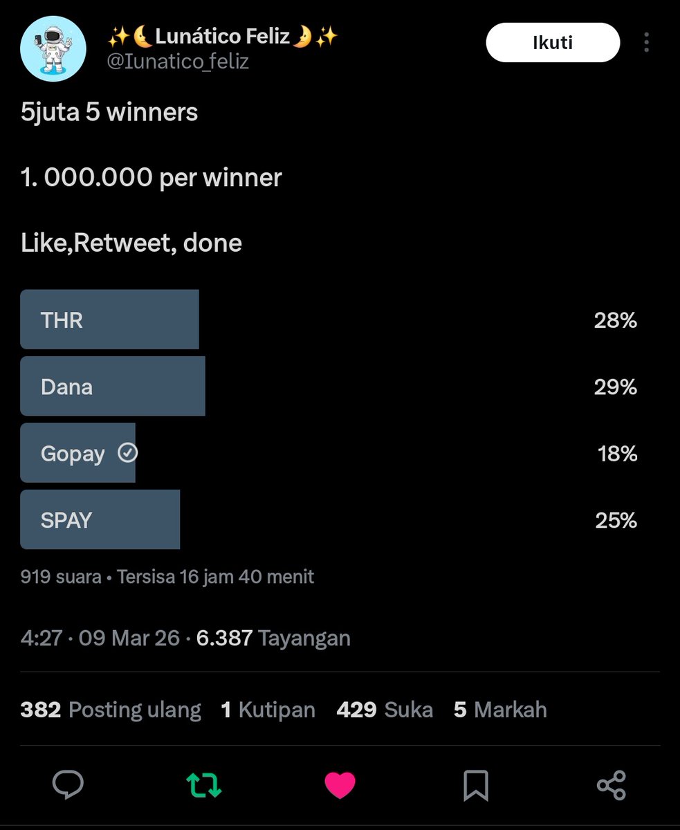 accmisuhorgimut's tweet photo. @Iunatico_feliz donee semogaa aku terpilihhh https://t.co/EotY014j5z
