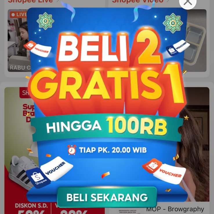 GhazianSalsabil's tweet photo. nanti jam 8 malam jangan lupa standby, ada promo beli 2 gratis 1 di #PromoPuncakShopee9Maret. lumayan banget buat hemat belanja 🛒 https://t.co/qDXLoZkKyZ