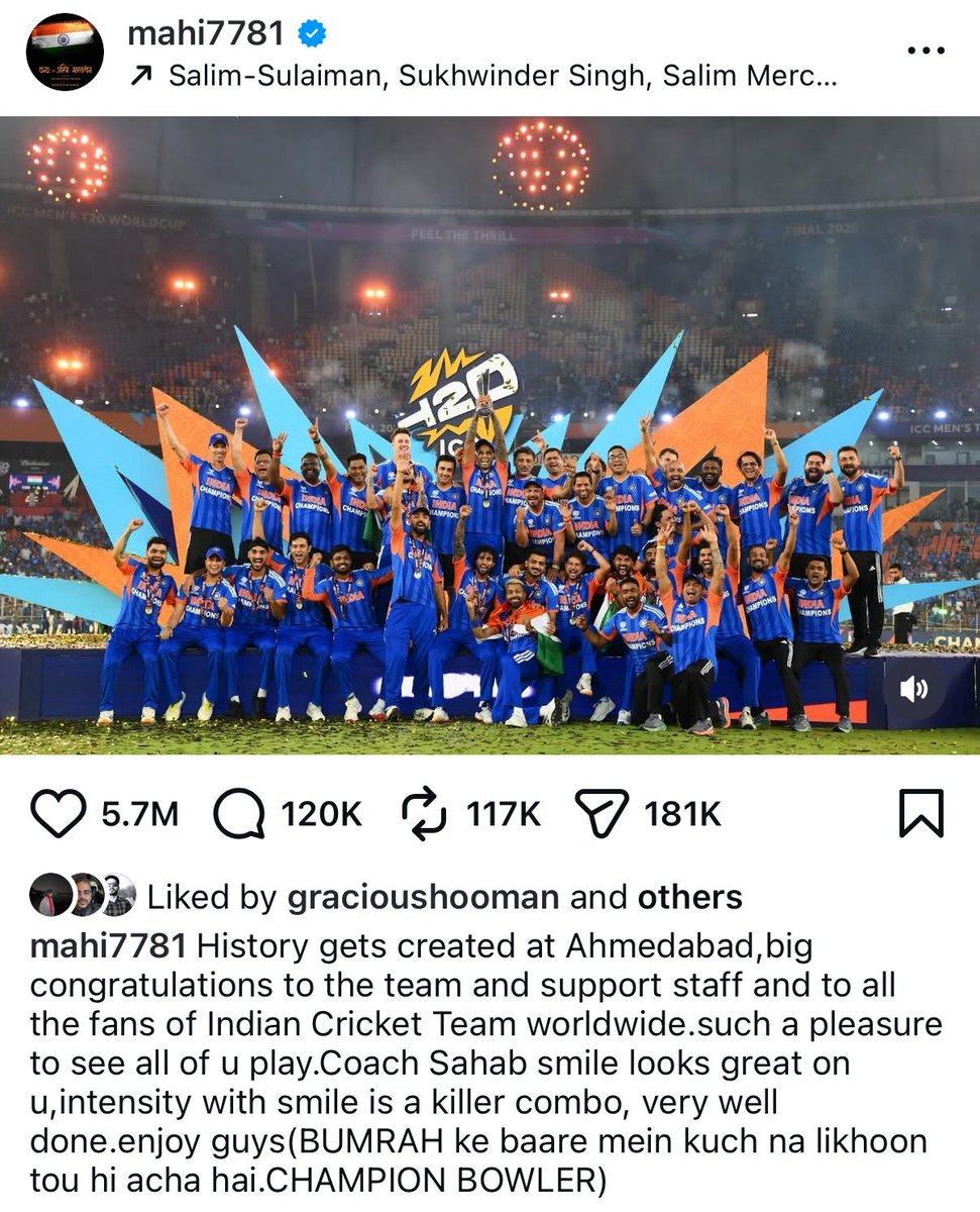 GabbbarSingh's tweet photo. In an age of Chauffeurs &amp; ChatGPT Dhoni drives his cars, and writes his own captions.

Thala for a reason 🫡 https://t.co/I2VUsiWxV7