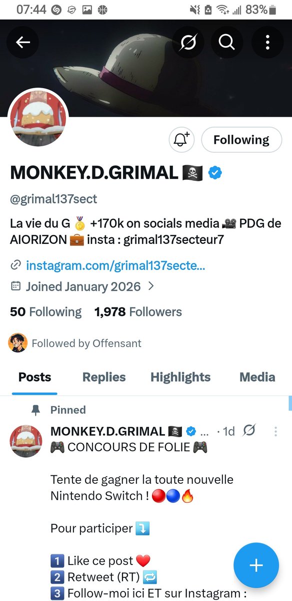 LoicRslf's tweet photo. @WzMatch @grimal137sect c'est fait, j'espère gagner🙏 https://t.co/kdckWLsyJJ