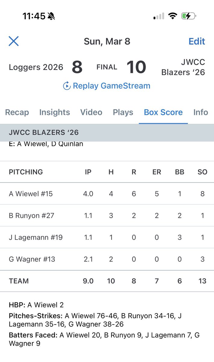 John Wood Baseball tweet media