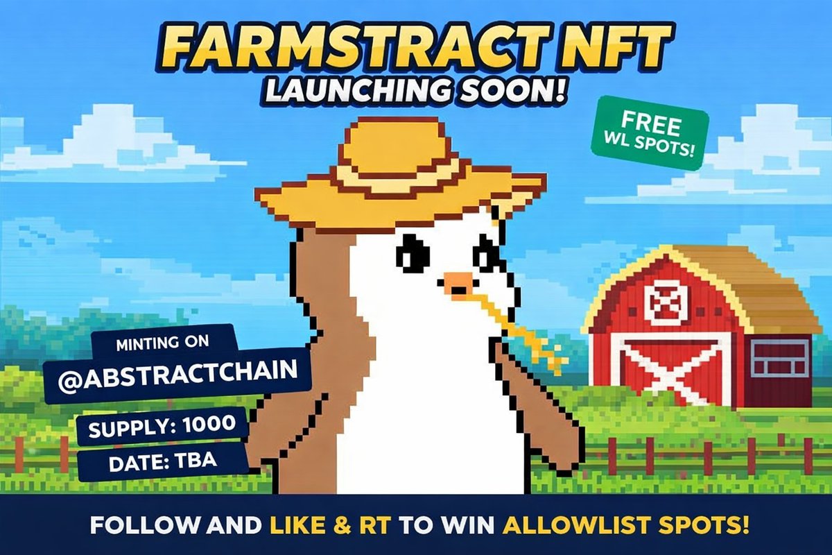 We are happy to collaborate with <a href="/farmstract/">Farmstract</a>

Got 10GTD to  giveaway 👀

▸ Supply: 1000
▸ Date / Price: TBA
▸ Chain: Abstract

How to enter:
✅ Follow <a href="/LONELYstrakt/">Lonely On Abstract</a> &amp; <a href="/farmstract/">Farmstract</a>
✅ Like &amp; RT this post
✅ Tag a friend + drop your wallet address

⏳ Winners in 12h
