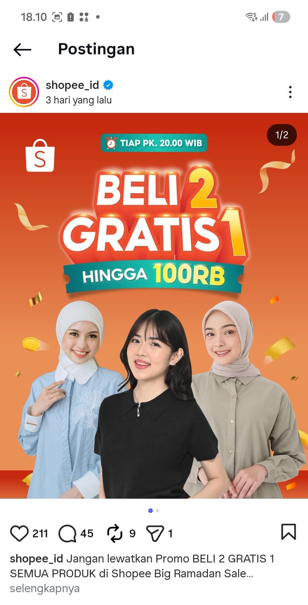Lagi kerja pun pikiran udah di keranjang kuning. Jam 8 malem pokoknya harus gercep sikat promo Beli 2 Gratis 1 nihh #PromoPuncakShopee9Maret