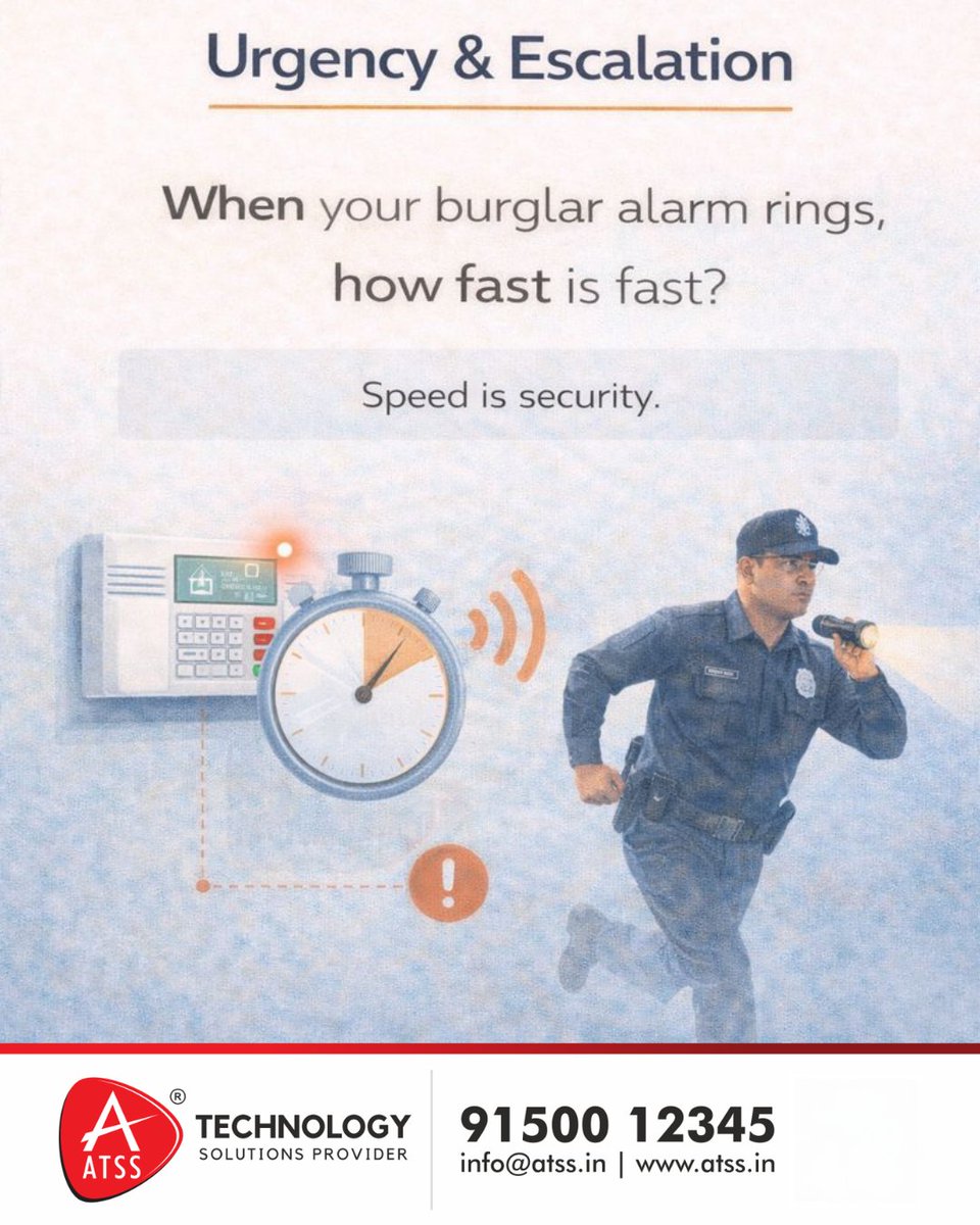 InfoATSS's tweet image. When your burglar alarm rings, ⏱️ ATSS delivers high-speed technology solutions with Instant Intruder Alerts.🚀30-second response🚨 Advanced Burglar Alarms🔒High-Speed Monitoring
🛡️91500 12345 |info@atss.in|atss.in🌐#BurglarAlarm #IntruderAlert #atss