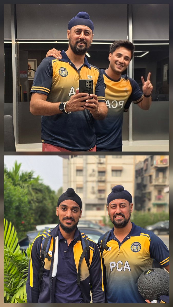 Harmeetsingh03's tweet photo. So proud of you both! Well done team  India on lifting the #T20WorldCup 🇮🇳 🏆 

@arshdeepsinghh @IamAbhiSharma4 

@BCCI #IndianCricketTeam https://t.co/Jb2Z5wgZcG