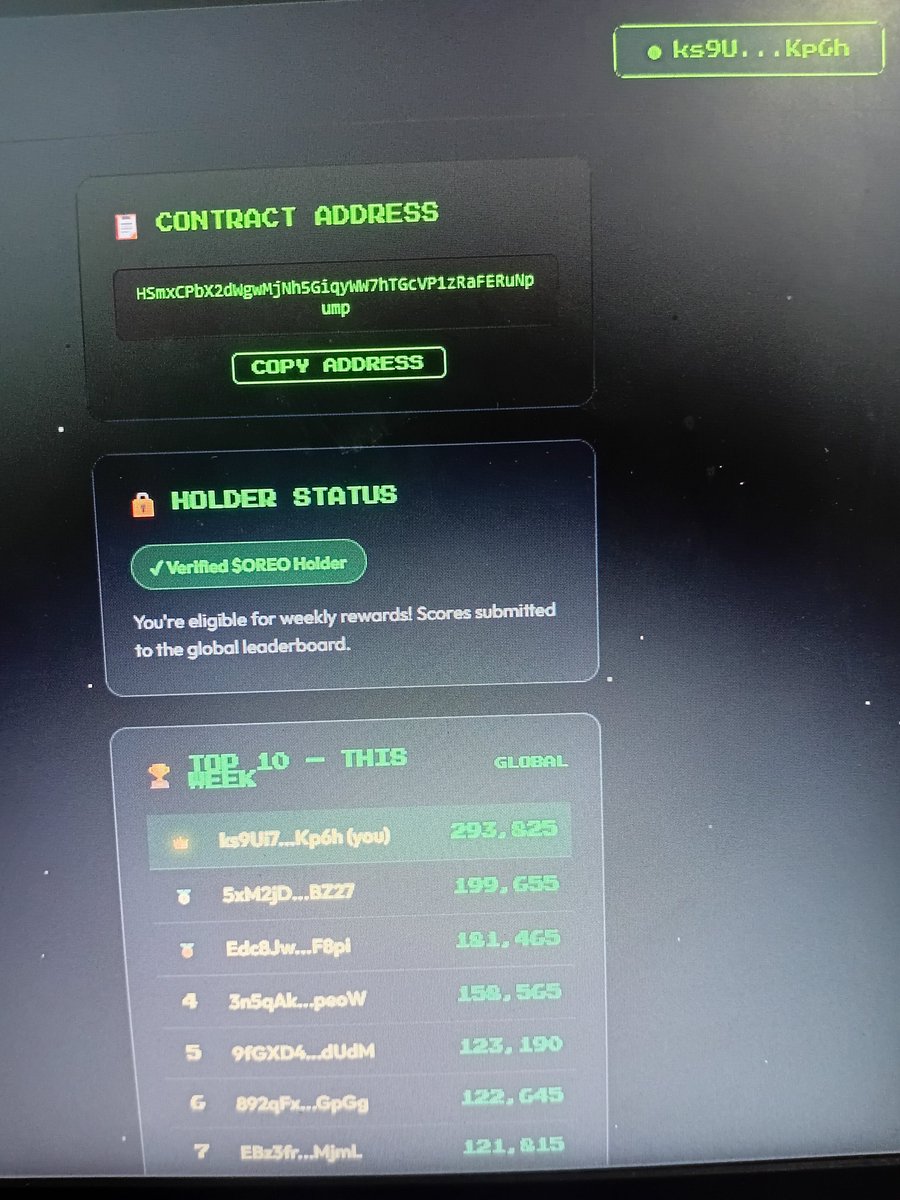 Just won the weekly $OREO game airdrop 🎉
Big shoutout to the community and the dev for making this fun.
$OREO is building something special and it's only the beginning.
Don’t fade the puppy 🐶🔥
<a href="/Daves_Coins/">David</a> <a href="/OREO_UNLEASHED/">$OREO</a>
#OREO #Memecoin #Crypto #Solana