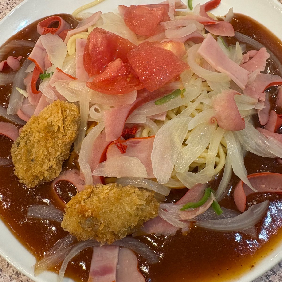 leonnagoya's tweet photo. 皆さん知ってますか❓
『あんかけパスタ』
名古屋の名物なんですよ！
発祥店で頂きました。
本日も有難う御座いました🤗 https://t.co/PX6uqVEPKt