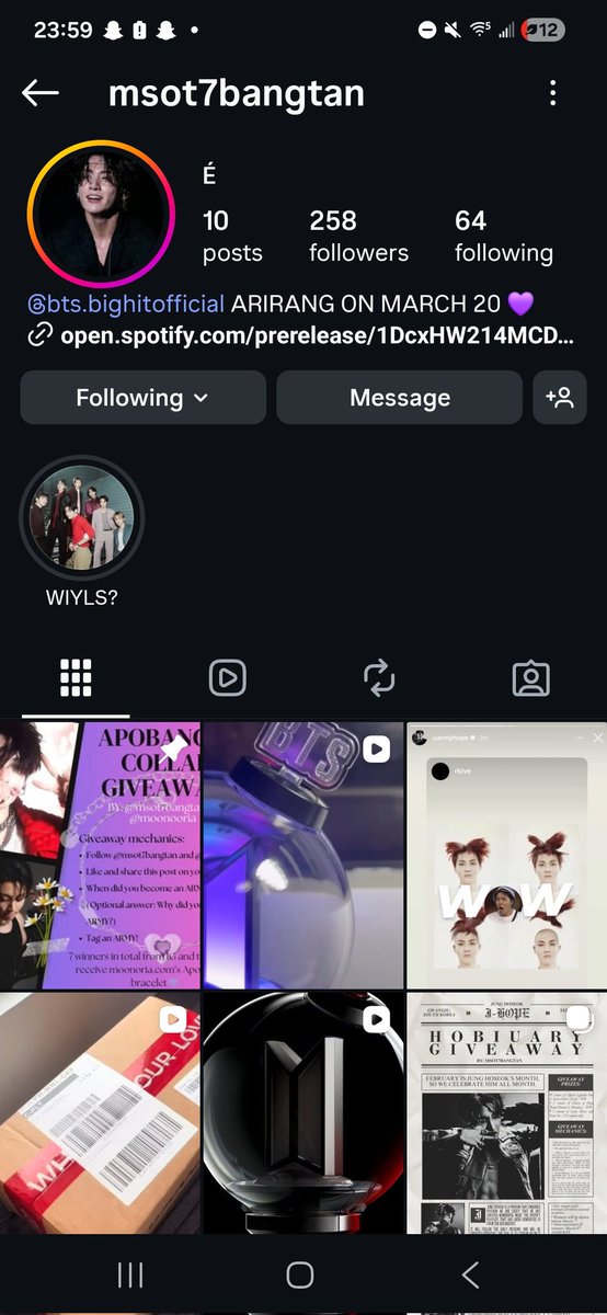 nottcelia's tweet photo. @msot7bangtan also proof of following on instagram :) https://t.co/uhgRd1OGs5