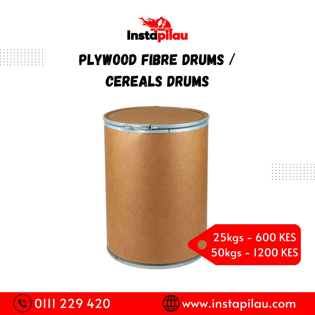 InstaPilau's tweet photo. 🌾 Store your grains safely with our Plywood Fibre Drums / Cereals Drums.

Strong, lightweight, and perfect for storing cereals, flour, and other dry foods.

👉 Order here:
https://t.co/zPBRgWmQus

#CerealStorage #JuakaliProducts #InstaPilau https://t.co/h6oer8ef1I