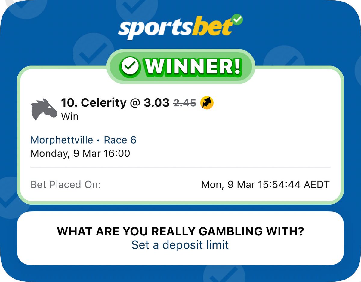 Handy boost for a well placed galloper, cheers <a href="/sportsbetcomau/">Sportsbet</a> ! 🤑