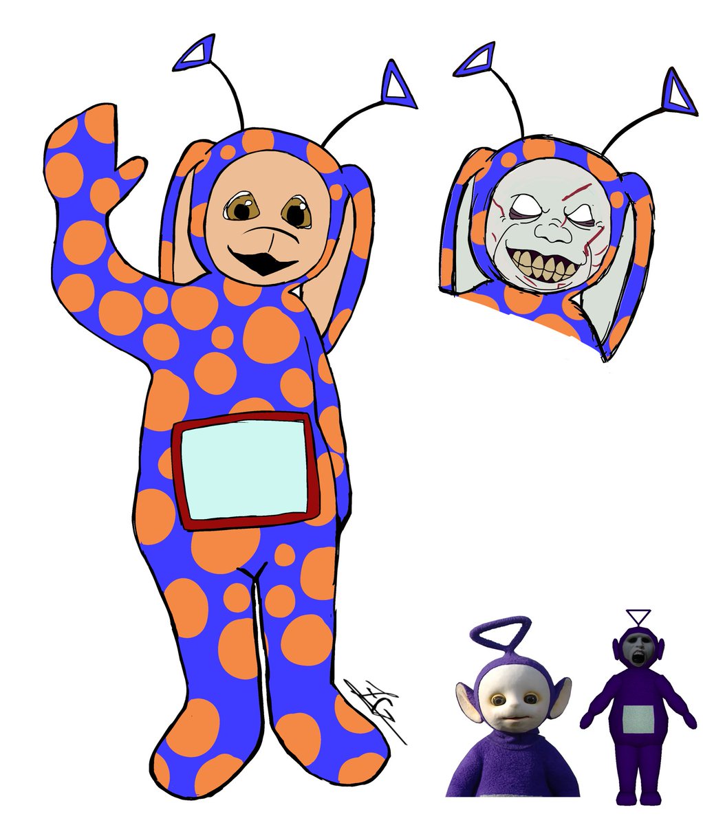 mrmanuel147701's tweet photo. here's my #dsides tinky winky and guardian design I gave Tinky Winky the face of the girl from The Exorcist because I thought it was funny. #slendytubbies #slendytubbiesfanart #Dsidesredux #dsidesfnf #FNFDsides https://t.co/SQ8TDdP2vc