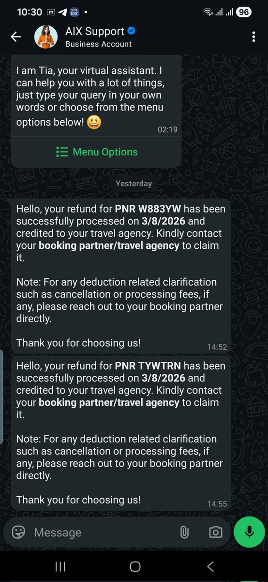 aditya_bagla's tweet photo. Classic case of delaying refunds by @makemytripcare .. @AirIndiaX airline has already credited refunds to MMT yet they'll keep it for 11 days and then credit the customer. PLZ also pay the interest of 11 days to me.
MMT Black membership is hoax, cant even reach customer support. https://t.co/riNtRGsbw7