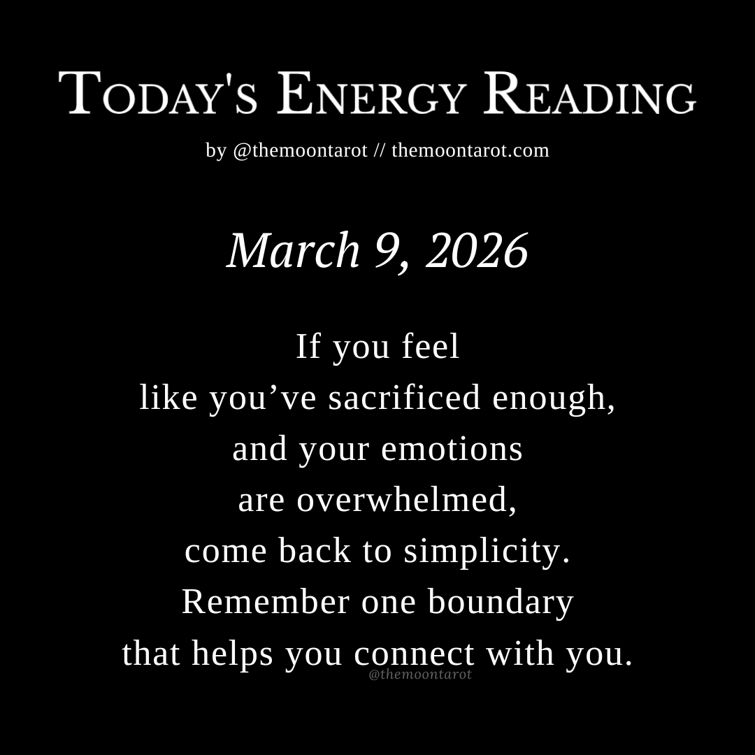 themoontarot_'s tweet photo. Today’s Energy Reading: March 9, 2026 https://t.co/1HaA1GlvbY
