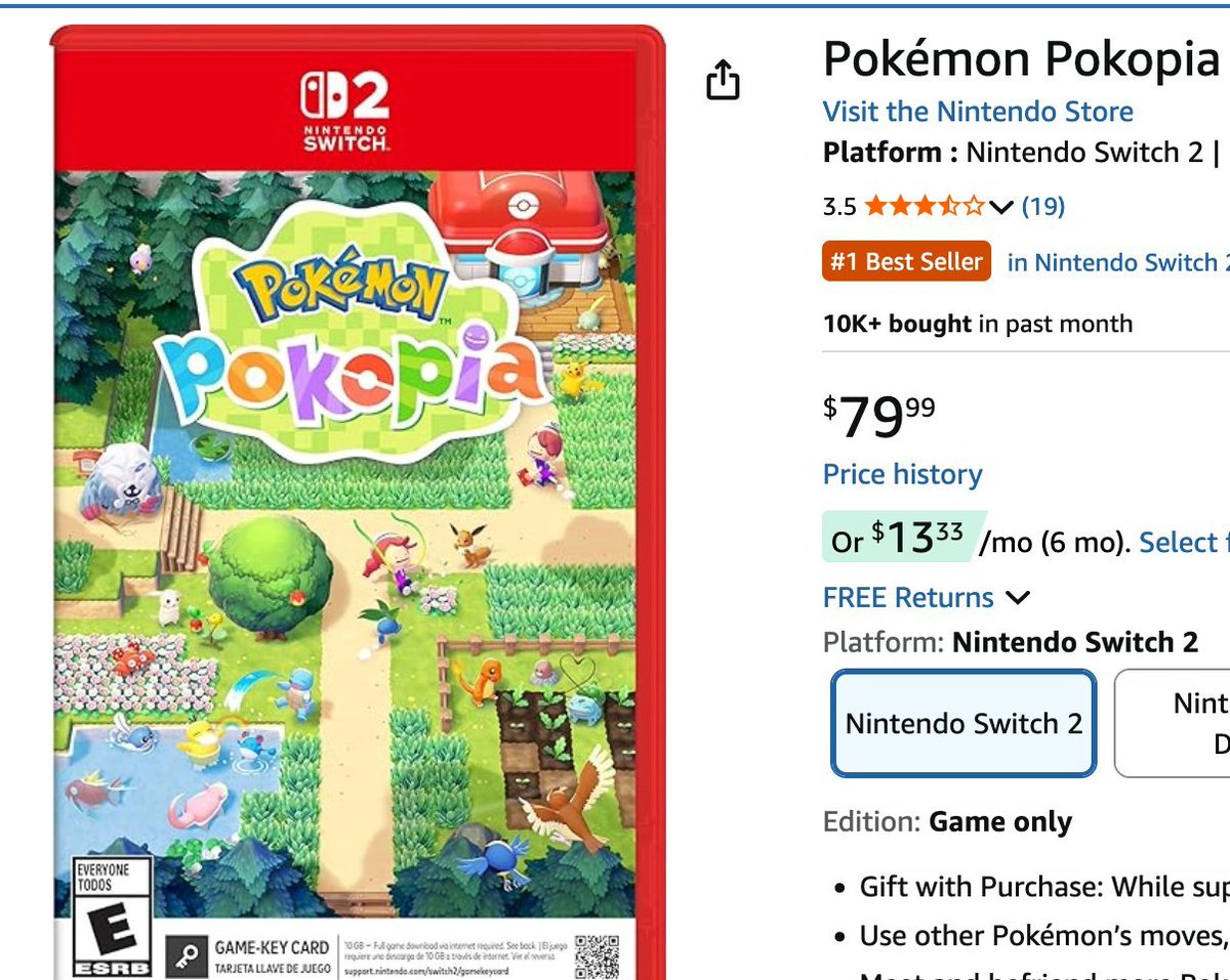 DealsBadMan's tweet photo. Pokémon Pokopia is $79.99 on Amazon https://t.co/dBW6f0oAKQ