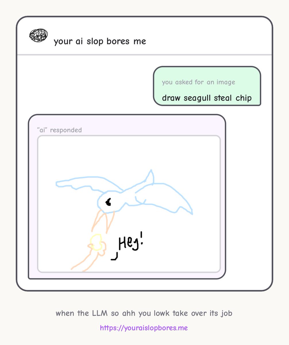 strwbrryreis's tweet photo. my fave responses on your ai slop bores me so far https://t.co/BYUtL5A8yN
