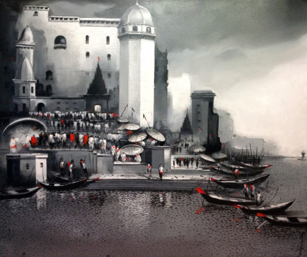 Experience the ethereal beauty of Varanasi through Dilip Chaudhury’s masterful perspective.

Message us for more information!
WhatsApp: +91 9819187697 - Bhavya Gala
Email: bhavya@rhythmartgallery.com

#rhythmartgallery #varanasighats #monochromeart #indianartist #acryliconcanvas