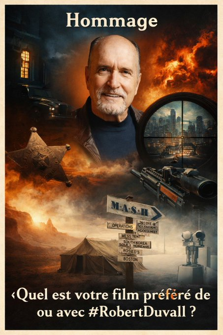 merlinpapin3's tweet image. “En tout cas je vous remercie pour le repas et la charmante soirée.” Voilà un Beau sondage qui se termine pour l’Hommage du à son rang à l’immense #Robert-Duvall qui vient de nous quitter

Le #SondageRobertDuvall a Obtenu 479 VOIX (Dont 3 Abstentions pour 48 Films CItés ) le