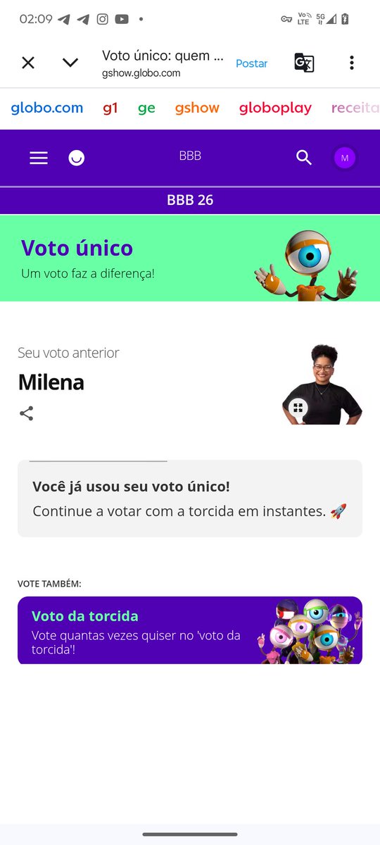 EU FIZ MINHA PARTE #ForaMilena 
#BBB26