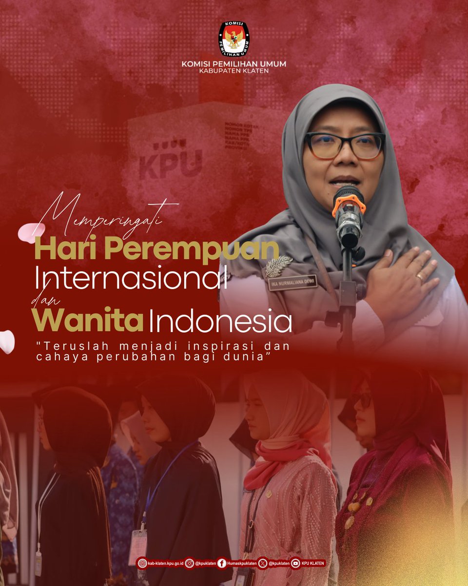 Selamat Hari Perempuan Internasional dan Hari Wanita Indonesia.
Untuk semua perempuan hebat: yang bermimpi, berjuang, dan terus melangkah meski dunia tak selalu mudah.
Terima kasih karena telah menjadi kekuatan, harapan, dan inspirasi bagi banyak orang.