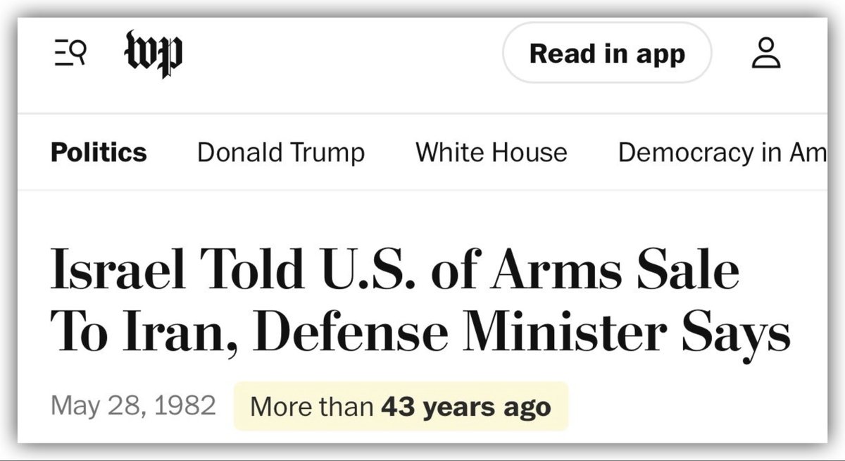 Trump says Iran has been at war with the US for 47 years 🤪

43 years ago (1982)…👇🏼

then 40 years ago (1985), we secretly sold Iran more weapons. It was called Iran Contra.