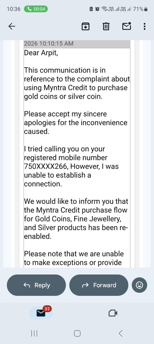 sm_VAD's tweet photo. @MyntraSupport Hey @Myntra @MyntraSupport, your Escalation Desk lied. They claimed gold/silver purchases are re-enabled, but my ₹1,29,400 in credits are STILL blocked at checkout. You are holding my money hostage with false promises. Refund to bank account immediately @jagograhakjago @consaff https://t.co/J44sgx23uU