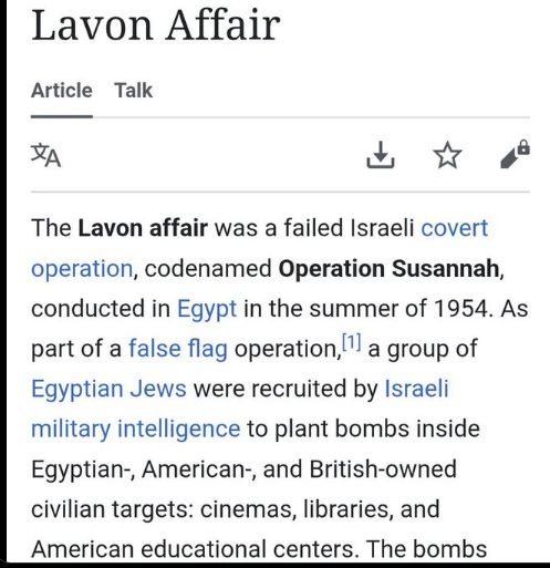 L'Affare Lavon: quando Israele fece attentati false flag al Cairo