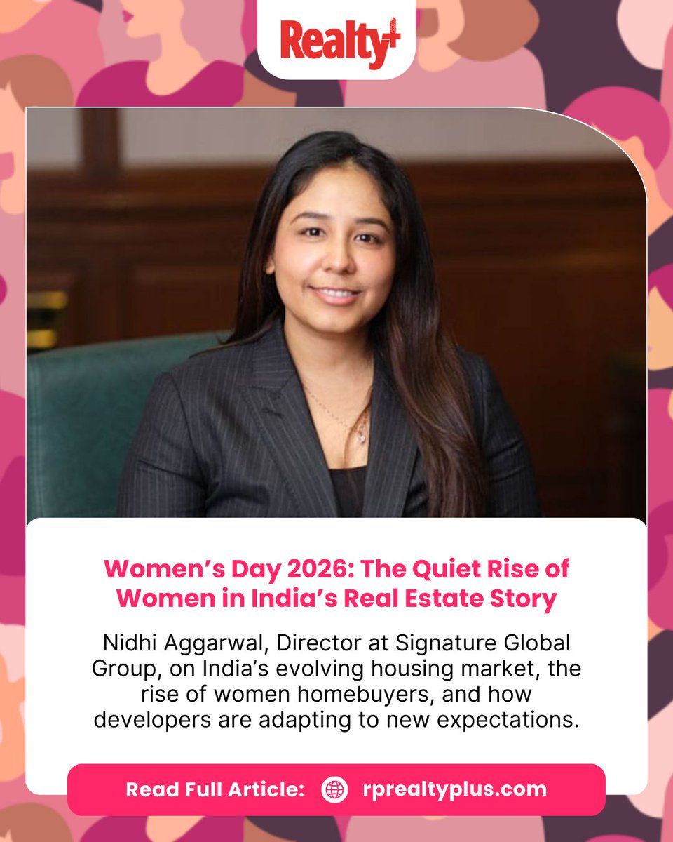 RPRealtyPlus's tweet photo. On International Women’s Day 2026, the spotlight is on the quiet yet powerful rise of women across India’s real estate landscape.

Read full story here by @asmarafat: https://t.co/vaqNWCq7UP

#WomensDay2026 #WomenInRealEstate #WomenEmpowerment #RealEstateIndia https://t.co/Mxjq0z2vc9