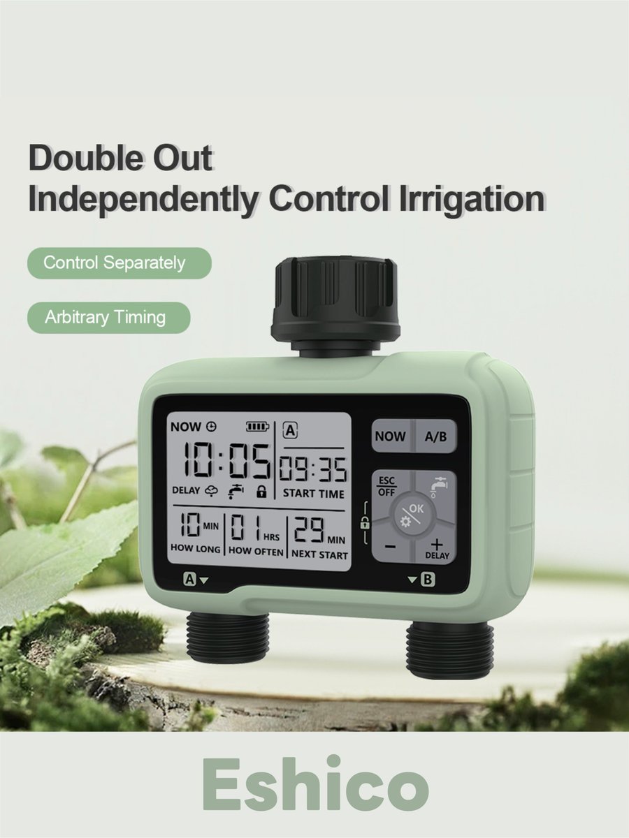 Eshico_Ningbo's tweet image. 🥰Our Garden's Best Friend!

HCT-326🌻: smart irrigation
🌱Independent multi-zone control
🌱Customizable scheduling
🌱Automatic watering &amp;amp; Manual watering
🌱Save water &amp;amp; prevent over-watering

Let Every Drop of Water Play a Value!💧

#WaterTimer #gardening #plants #Flowers