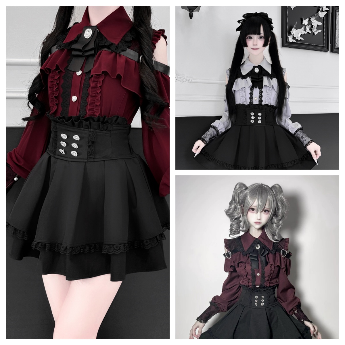 honeywardrobe07's tweet photo. Window New Arrivals💥Open-shoulder Jirai Kei Blouse
📅Pre-order ends Mar 15, 2026
🖤Jirai Kei off-shoulder blouse in multiple colors, lace shoulders, and heart rhinestone belt—cute, flirty.
Purchase link: https://t.co/7lwVsn1qqV
#JiraiKei #LandmineStyle #OffShoulderBlouse https://t.co/A5WFYnCrs0