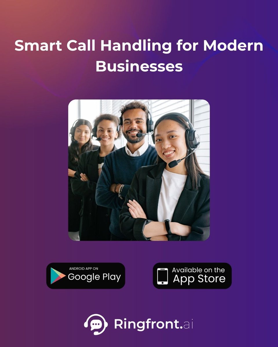 ringfrontai's tweet photo. AI Receptionist Mobile app! 

Smart Call Handling for Modern Businesses. 

Download App now! https://t.co/D9PCtf4Xnb

#AIReceptionist #Ringfront https://t.co/qep5FrdtCS
