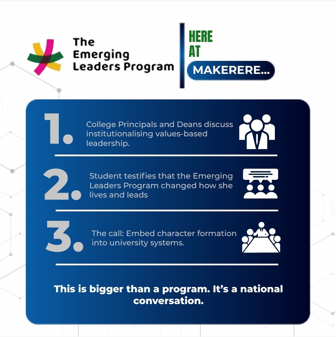 emergingleader_'s tweet image. ELP has been the bridge between theory and real life.

From finances to mental health to leadership decisions, students are learning how to navigate life, not just pass exams.

This is bigger than a program. It's a national conversation.

#EmergingLeadersProgram 
@JanetMuseveni