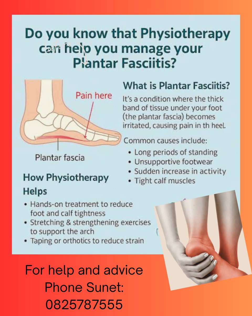 sunetthefizz's tweet photo. Don't let plantar fasciitis steal your stride! 

#PlantarFasciitisRelief #PhysiotherapyWorks
#FootHealthMatters
#HeelPainHelp
#HealthySteps
#BloemfonteinPhysiotherapist https://t.co/58pSYfdKO0