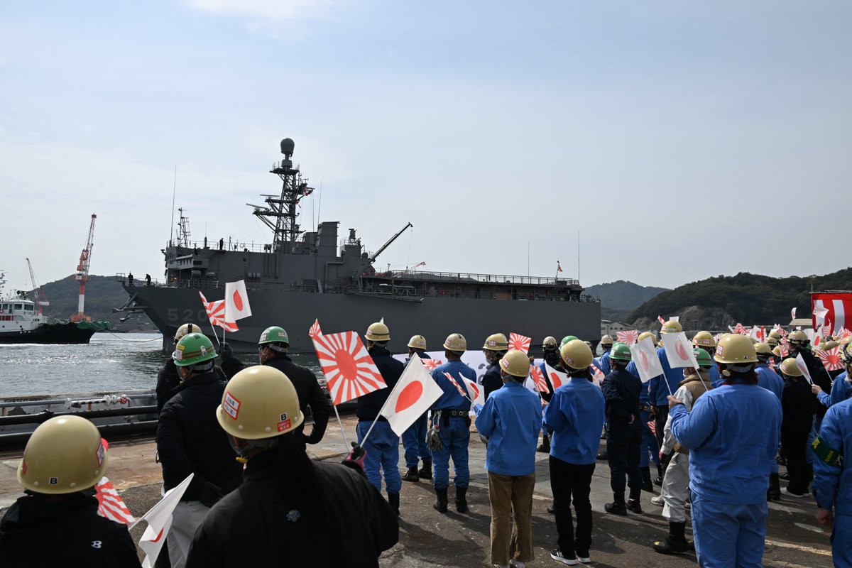 JMSDF_PAO's tweet image. ６ MARCH, the ship Commissioning Ceremony for #AOS #BINGO was held at TamanoShipyard, Mitsubishi Heavy Industries Maritime Systems, Ltd. AOS BINGO will be deployed to Kure.

#JMSDF #debut
