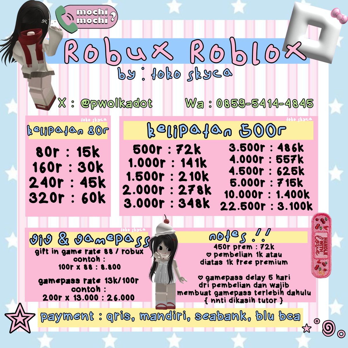 Skiyca jual r0bux𝜗ৎ tweet media